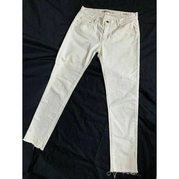 Zara Womens Solid White Mid Rise Slim Fit Jeans Denim 4 Small - Picture 1 of 9
